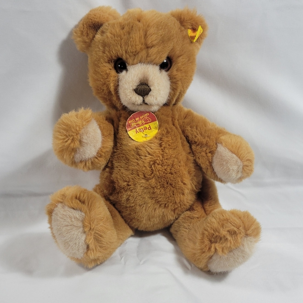 Vintage Steiff Petsy Plush Bear Joint Squeaker Working West Germany 0230/28